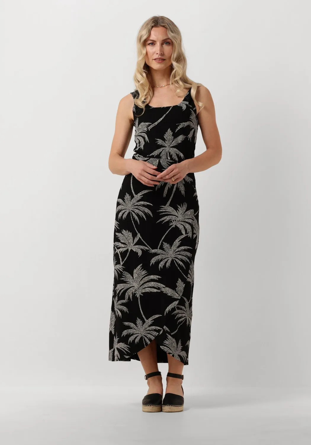 jansen amsterdam haut vp363 jersey printed sleeveles singlet with square neckline en noir